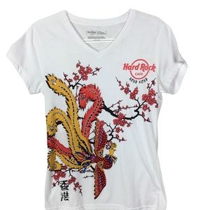 Hard Rock Cafe Hong Kong short sleeve Embellished Tee size Large